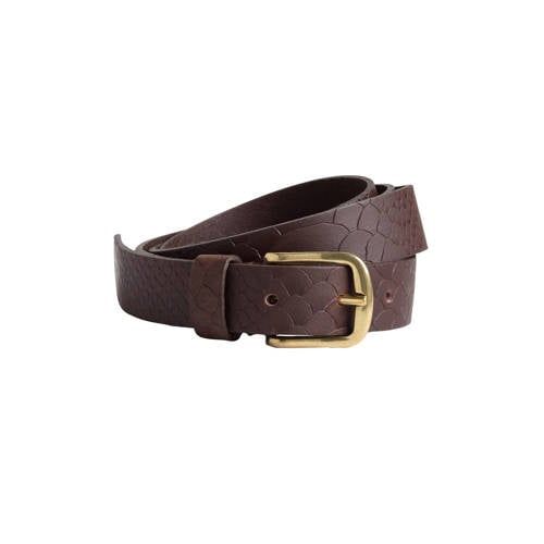 Petrol Industries Plus Size leren riem donkerbruin