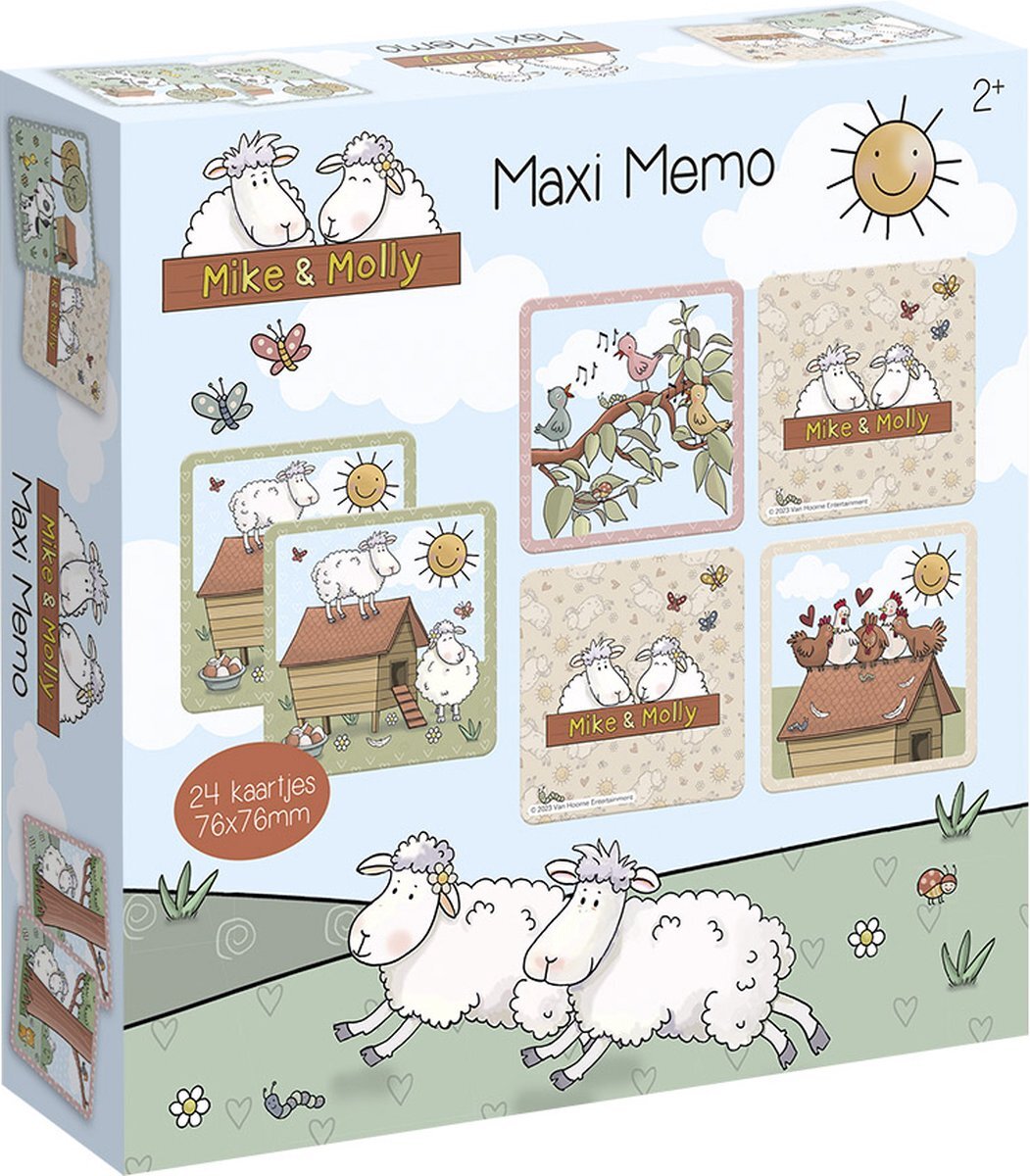 Bambolino Toys - Mike & Molly maxi memo - memory spel met extra grote kaarten - educatief speelgoed - geheugenspel