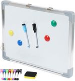 Relaxdays Whiteboard - 40x30 cm - Beschrijfbaar - Uitwisbaar - Magnetisch - Wit/Zilver