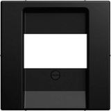 Busch-Jaeger Centraalplaat TAE, UAE/TAE, USB/VGA/HDMI/loudspeaker/charging 1-voudig zwart mat - Busch-balance® SI (2539-915)