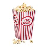 Merkloos / Sans marque Relaxdays 144 x popcornzakjes - Amerikaans design - rood wit gestreept