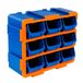 Brigros - Commode van kunststof 38 x 17 x 32 cm, kunststof commode met 9 laden, modulaire opbergkast voor garage of werkplaats