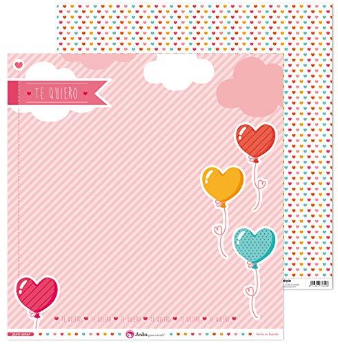 Anita y Su Mundo Collectie Puro Liebe Scrapbooking-papier, papier, ballonnen, 30,5 x 30,5 cm