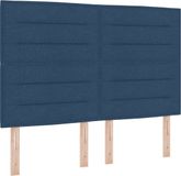 vidaXL Boxspringbed met matras en hoofdeinde, Blauw, 140 x 190 cm, Stof