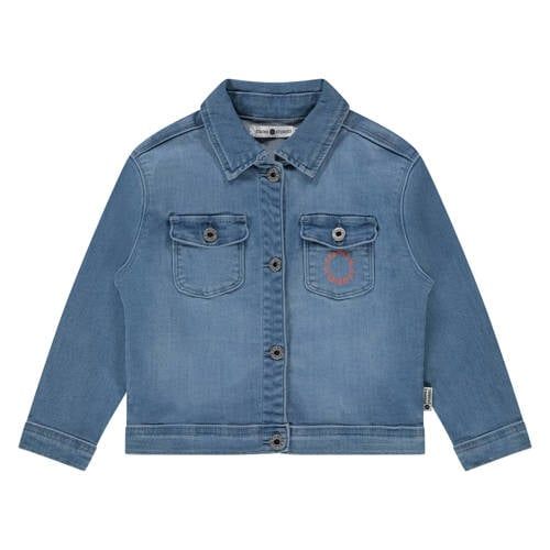 Stains&Stories spijkerjas met backprint medium blue denim
