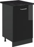 Vicco Keukenonderkast R-Line, Zwart hoogglans/Antraciet, 50 cm