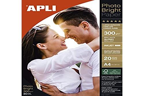 APLI 10970 Photobright fotopapier, lange termijn A4, 300 g, 20 vellen