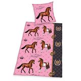Herding`s Herding Jonge Collectie Paarden Beddengoed, Katoen, Roze, 200 x 135 cm