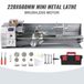VEVOR Tour à métaux mini de haute précision 220x600 mm, 750 W électronique professionnel de vitesse variable 50-3000 tr/min, tour de fraisage polyvalent pour traitement métaux perçage