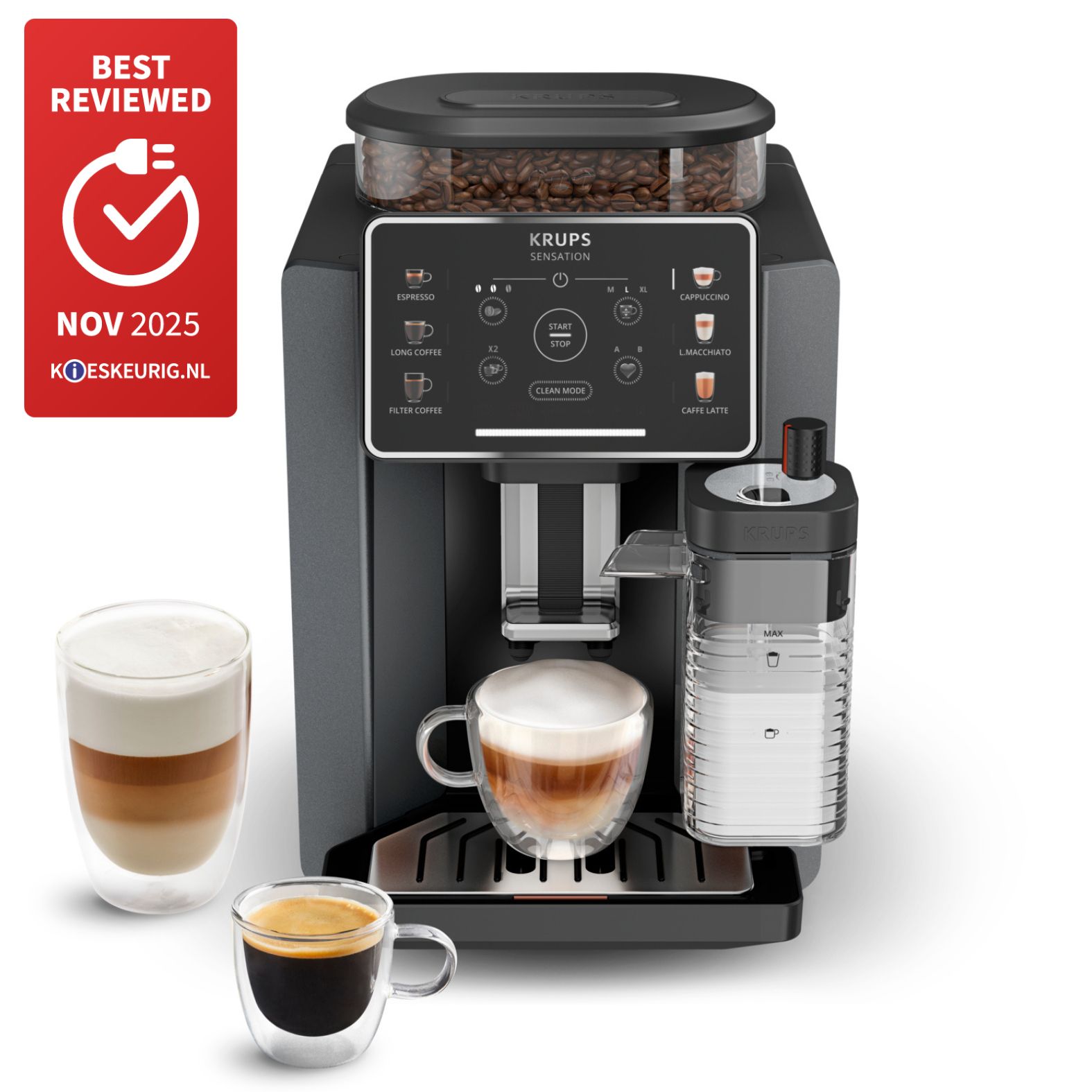 Krups Sensation Milk M90 EA912B10 - Volautomatische Espressomachine - Zwart