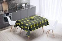 Bonamaison Tafelkleed, Anti-Mold, Sneldrogend, Waterdicht, 100% Polyester Tafellaken, Neon Geel, Rook, 140 x 140 Cm