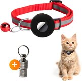 ACE Pets Reflecterende Kattenhalsband met Veiligheidssluiting - Rood - Met Airtag Houder
