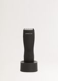 CREATE Barber Studio Tondeuse et rasoir sans fil, noir, étanche, 5 hauteurs de coupe, 2 sabots guides, lame en acier et céramique, station de charge compacte, 5 W