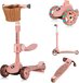 Lionelo Franky - Kinderstep 2in1 - LED - 3 wielen - tot 50kg - Roze