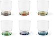 Excelsa Set van 6 Gipsy Soul Glazen – Veelkleurig Glas – 34 cl – Vaatwasserbestendig – Bohemien Design