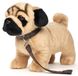 Uni-Toys Eco-Line - Mopshond, staand (met lijn) - 26 cm - Pluche hond