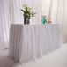 Merkloos Tulle Tutu Tafellaken - Wave Wit - 6ft/183cm voor Feestdecoratie