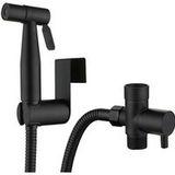Douchette toilette noire, kit complet douchette WC, pulvérisateur pour hygiène personnelle, pomme de douche toilette avec tuyau