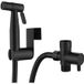 Douchette toilette noire, kit complet douchette WC, pulvérisateur pour hygiène personnelle, pomme de douche toilette avec tuyau