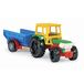 Wader Quality Toys Tracteur avec benne, traîneau avec éléments mobiles, L = 38,5 cm, remorque incluse, à partir de 1 an