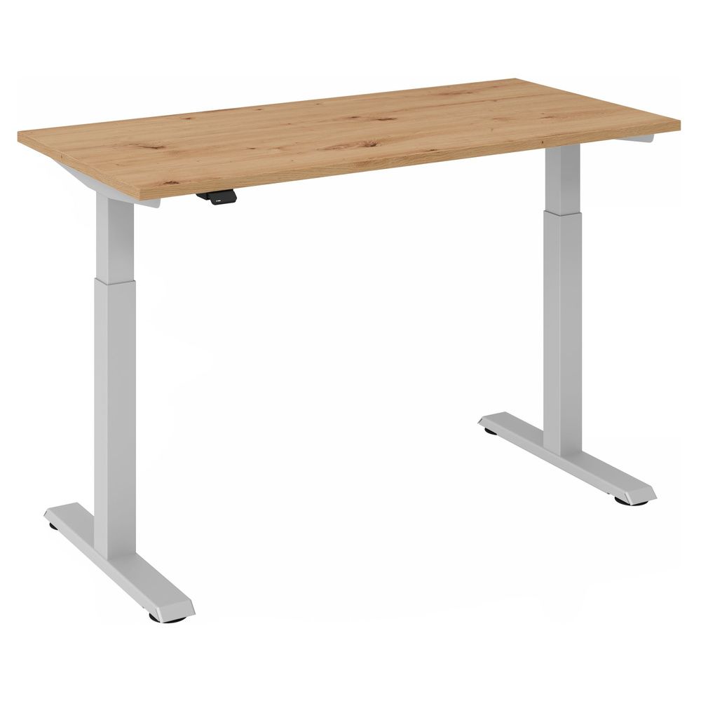 hjh OFFICE PRO XMST 614 S - Tafelhoogte I Elektrisch in hoogte verstelbaar Essen-Eik/Zilver - 4032062189368