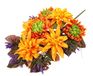 Kunstbloemen, chrysanten en dahlia's, boeket chrysanten, kunstbloemen, grafdecoratie, begrafenisdecoratie