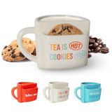 Fisura - Originele witte "Tea is hot" mok met koekjeszak. Originele thee- of koffiemok 316 ml grappige ontbijtmok en moderne mok origineel cadeau