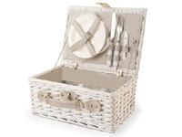 H&h Picknickmand, wit, 36 x 26 x 16 cm