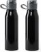 Merkloos / Sans marque Makito Western Europe 2x Aluminium Waterfles Metallic Zwart 700 ml