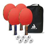 JOOLA Tafeltennisset Family Advanced, 4 tafeltennisbatjes + 6 tafeltennisballen 3 sterren + draagtas, Advanced Level, 28 x 18 x 8 cm