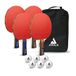 JOOLA Tafeltennisset Family Advanced, 4 tafeltennisbatjes + 6 tafeltennisballen 3 sterren + draagtas, Advanced Level, 28 x 18 x 8 cm
