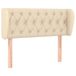 VidaXL Hoofdbord met randen 183x23x78/88 cm stof crèmekleurig