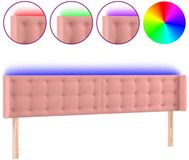 vidaXL Hoofdbord LED 163x16x78/88 cm velours rose