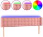 vidaXL Hoofdbord LED 163x16x78/88 cm velours rose