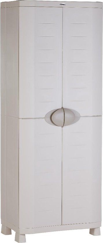 Intergard Kunststof opbergkast grijs 70x184cm met 4 inlegplanken