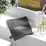 Douceur d'Interieur Vintage 2 washandschoenen antraciet 15 x 21 cm