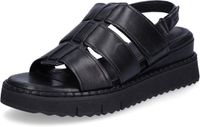 Tamaris Dames Sandalen 1-28243-46 Zwart Suède Sleehak 8cm+