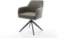 Greg-Flex Chaise de salle à manger cadre croisé large bouclé noir doux boue pivotant à 360° fonction bascule noyau à ressorts ensachés