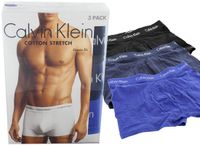 Calvin Klein Low Rise Trunk 3Pk Blauw/Navy/Zwart Katoen/Elastaan Heren L