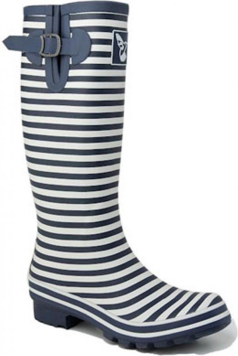 Evercreatures Regenlaarzen Donkerblauw / wit gestreepte laarzen Bristol 37