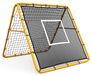 Filet de rebond multisports - Appareil d'entraînement - 1,2 x 1,2 m - Angle réglable - Cadre en métal - Filet en PE - Montage rapide - Jaune
