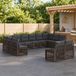 Maison Exclusive - Ensemble de jardin avec banc, 12 places, gris, en polyrotin