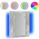 VidaXL Armoire de salle de bain avec miroir et LED 40x12x45 cm Gris béton