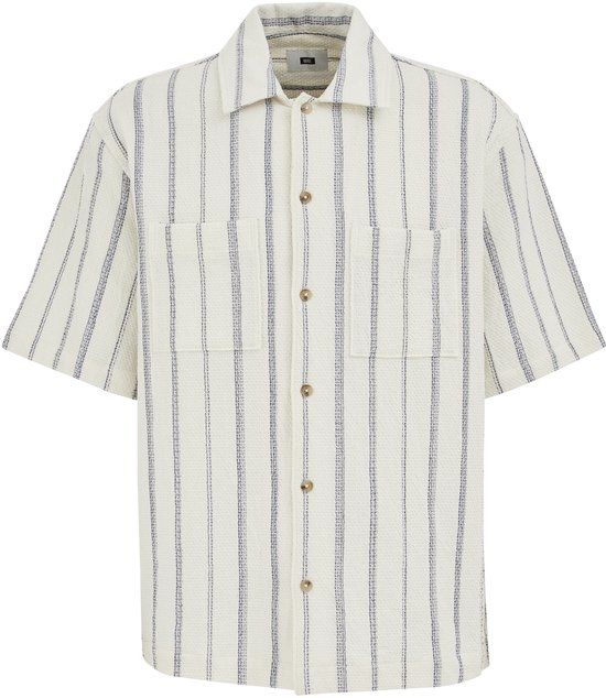 WE Fashion Heren relaxed fit overhemd met structuur en print