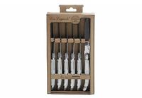 Lou Laguiole Rustic Steakmes Set Wit Metaal 6 Stuks
