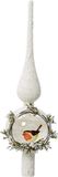 Decoris Kerstboom piek glas roodborstje 31cm kerstdecoratie