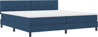 vidaXL Boxspringbed met LED-stripverlichting Blauw 200 x 200 cm Stof