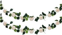 Chaks guirlande de fleurs artificielles dahlias - 2x - 220 cm - ivoire