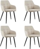 Kick Collection Set van 4 eetkamerstoelen Nova - beige