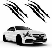 Merkloos Autostickers Klauw - Koplamp Wenkbrauw - Voertuig Personaliseren - Waterdicht PVC Materiaal - 2 Stuks 40x12cm - Zwart